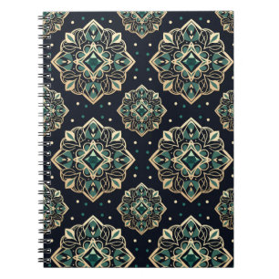 Gilded Emerald Mandala Notebook