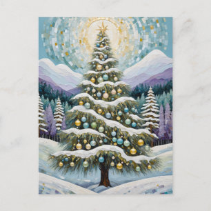 Gilded Evergreen Holiday Postcard