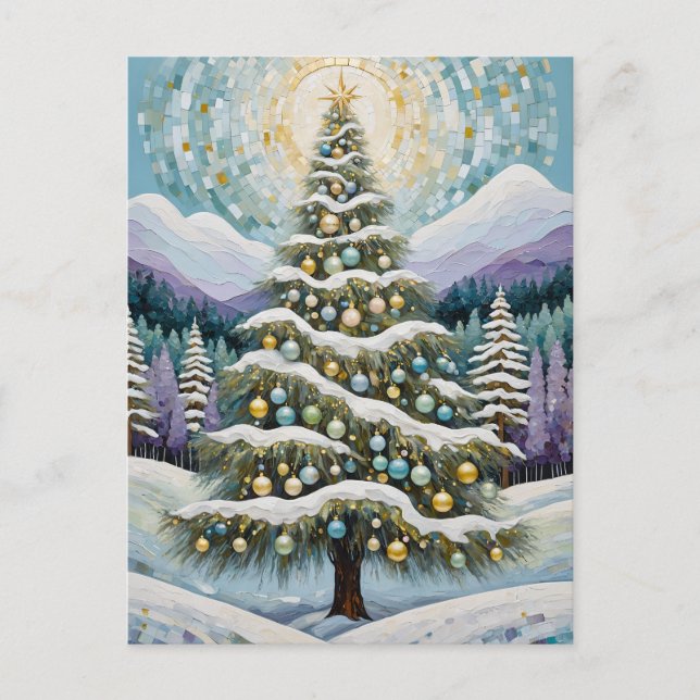 Gilded Evergreen Holiday Postcard (Front)