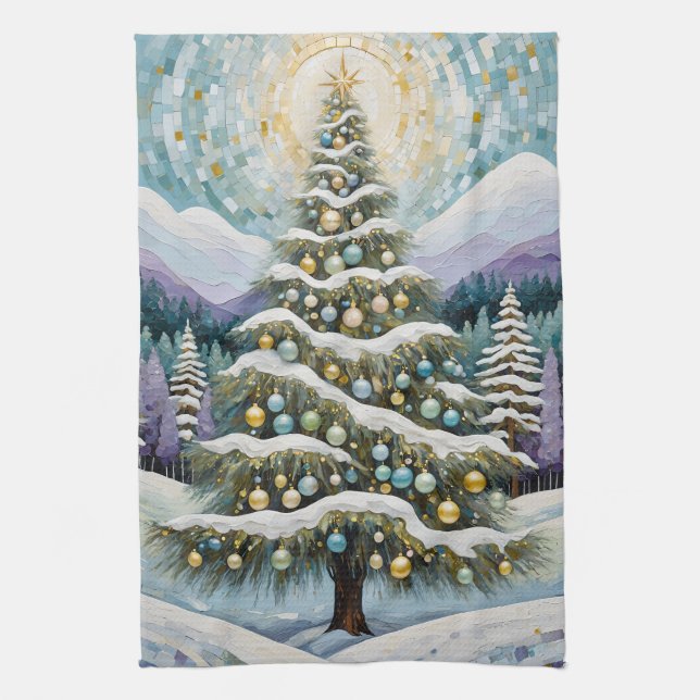 Gilded Evergreen Tea Towel (Vertical)