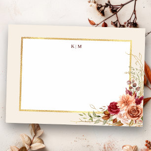 Gilded Fall Terracotta Floral Card