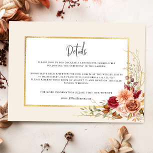 Gilded Fall Terracotta Floral Enclosure Card