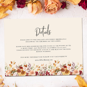 Gilded Fall Terracotta Floral Enclosure Card