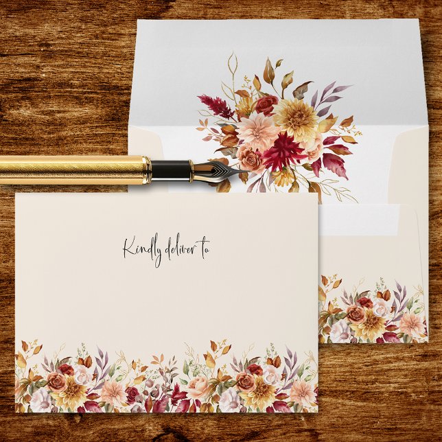 Gilded Fall Terracotta Floral Envelope (Creator Uploaded)