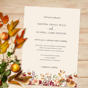 Gilded Fall Terracotta Floral Invitation