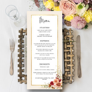 Gilded Fall Terracotta Floral Menu