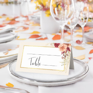 Gilded Fall Terracotta Floral Place Card