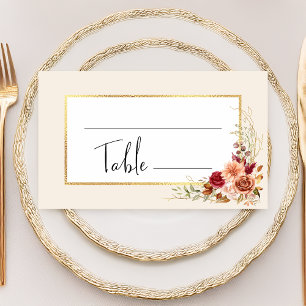 Gilded Fall Terracotta Floral Place Card