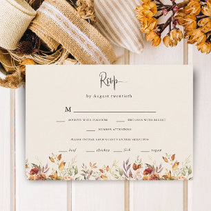 Gilded Fall Terracotta Floral RSVP Card