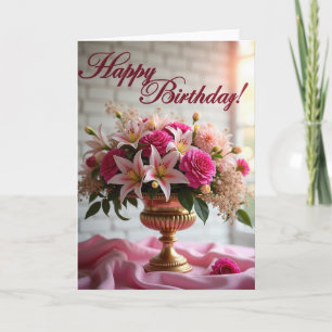 Gilded Floral Birthday Card