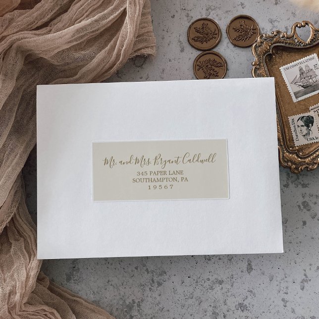 Gilded Floral Coordinate Cream Guest Address Label (Creator Uploaded)
