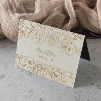 Gilded Floral | Cream and Gold Wedding Place Cards