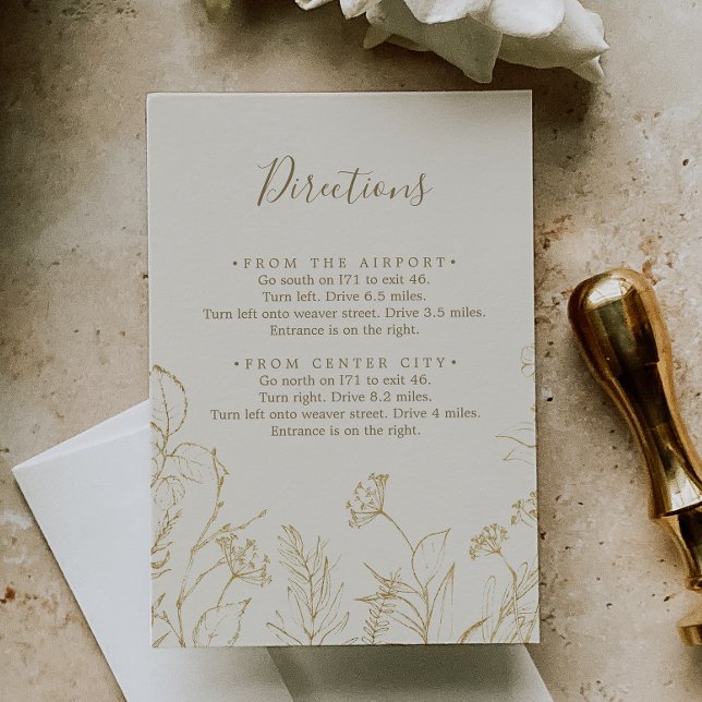 Gilded Floral | Cream Directions Enclosure Card (Creator Uploaded)