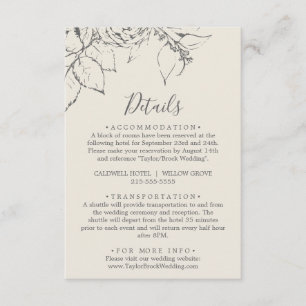 Gilded Floral Cream & Grey Details Enclosure Card