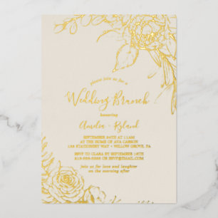 Gilded Floral   Gold Foil and Cream Wedding Brunch