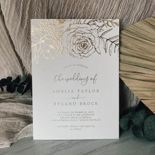 Gilded Floral   Gold Foil Cream The Wedding Of