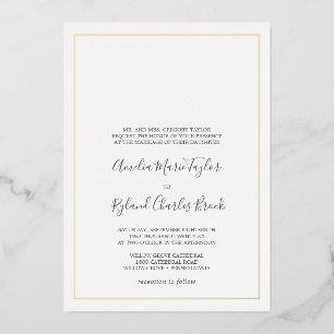 Gilded Floral   Gold Foil Formal Wedding