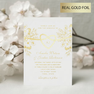 Gilded Floral Gold Wedding Foil Invitation