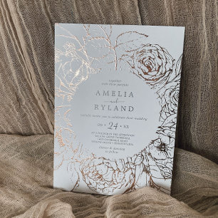 Gilded Floral Rose Gold Foil Blush Casual Wedding