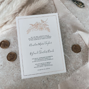 Gilded Floral Rose Gold Foil Formal Wedding