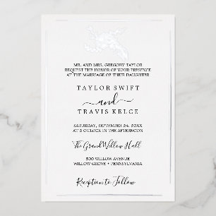 Gilded Floral Silver Foil Formal Wedding