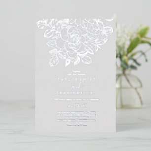 Gilded Floral Silver Foil Grey Wedding