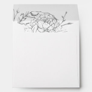 Gilded Floral   Silver & White Wedding Invitation Envelope