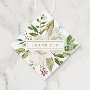 Gilded Floral Wedding Thank You Favour Tags