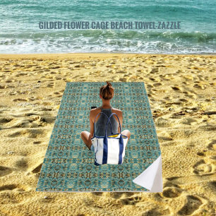 Gilded Flower Cage Beach Towel