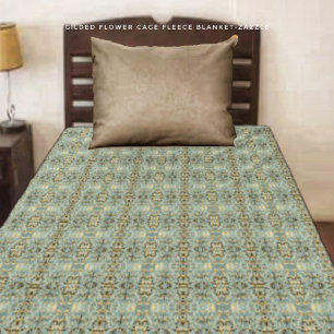 Gilded Flower Cage Fleece Blanket