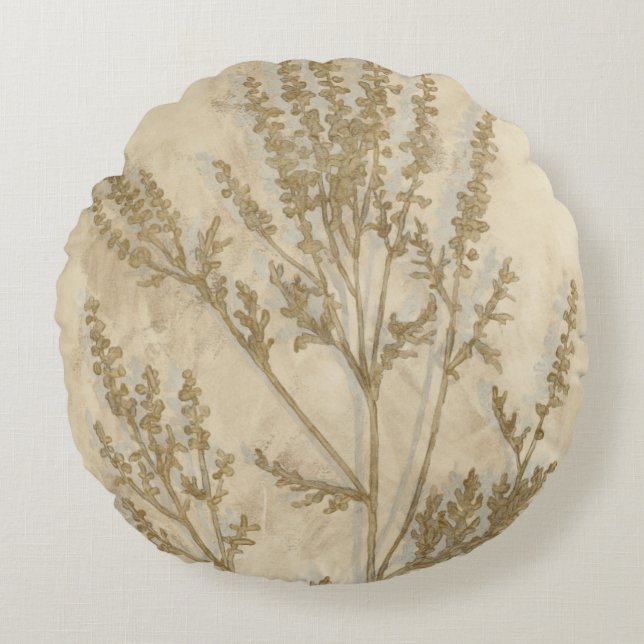Gilded Foliage II Round Cushion (Front)