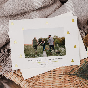 Gilded Forest Elegant Christmas Photo Foil Holiday Card