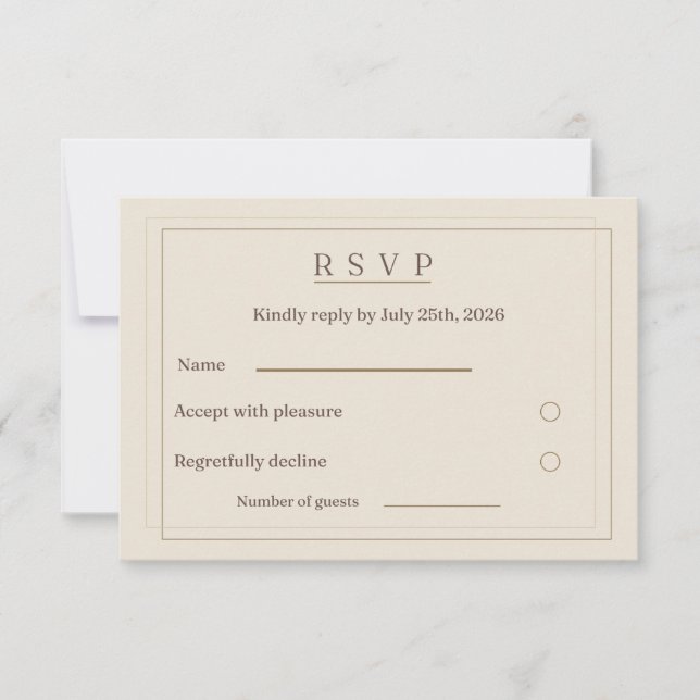 Gilded Frame Wedding RSVP Card | Matching Wedding  (Front)