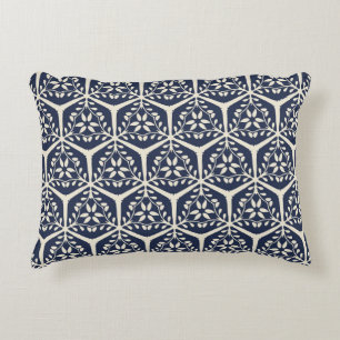 Gilded Garden Lattice - Midnight Bloom Decorative Cushion