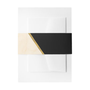 Gilded Geometry Luxe Ivory & Gold Marble Wedding Invitation Belly Band