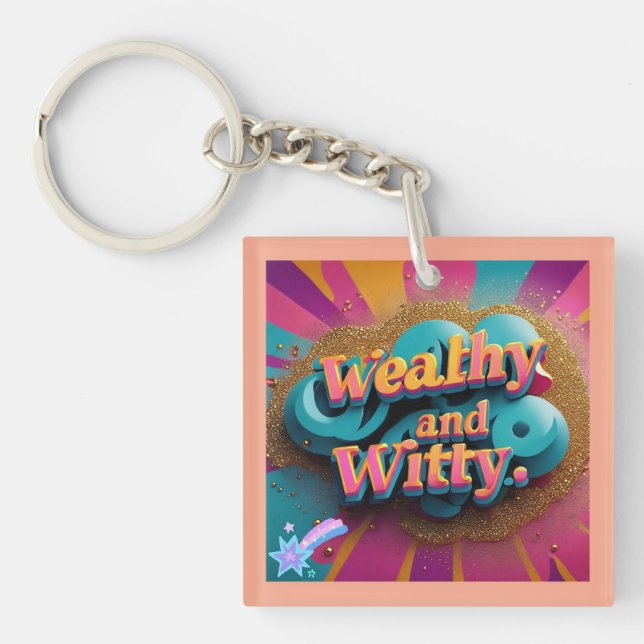 "Gilded Glamour and Giggles" Key Ring (Front)