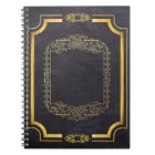 Gilded Gold Leaf and Faux Black Leather