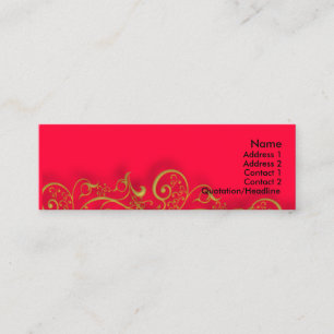 gilded gold swirls DIY background colour Mini Business Card
