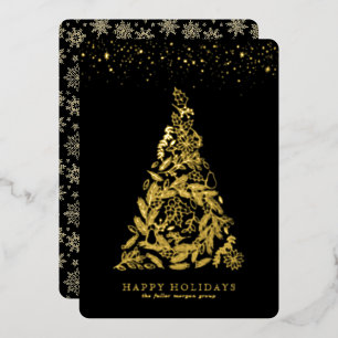 Gilded Gold Tree Corporate Holiday Card