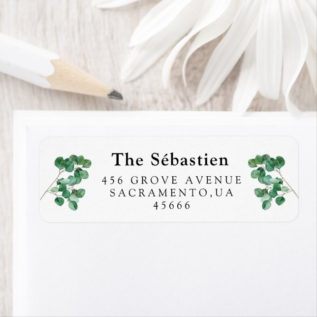 Gilded Greenery  Christmas Return Address Label (Insitu)