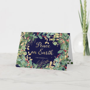Gilded Greenery   Peace on Earth Holiday Card