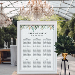 Gilded Greenery White   Christmas Wedding Poster