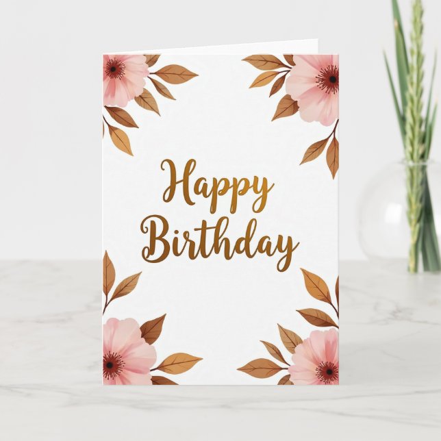 Gilded Happy Birthday Card (Front)