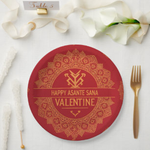 Gilded Heart Corporate Valentine Event Plates: 202 Paper Plate