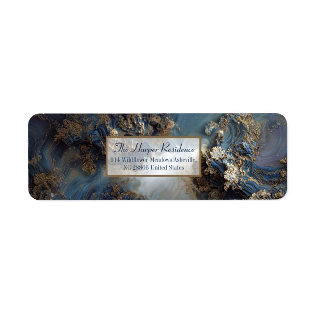 Gilded Indigo Mineral Return Address Label (Front)