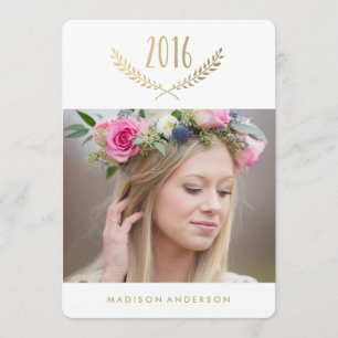 Gilded Laurel Graduation Invitation