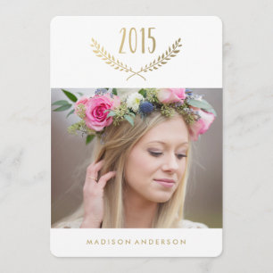 Gilded Laurel Graduation Invitation