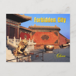 Gilded Lion at Forbidden City, Beijing, China Postcard