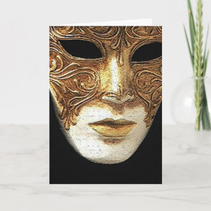 Gilded Mask Greeting Card