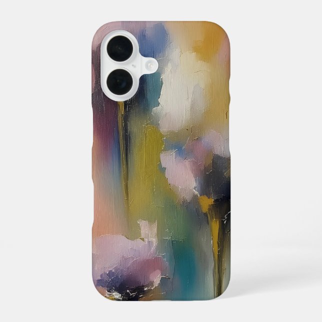 Gilded Meadow Impression iPhone 16 Case (Back)